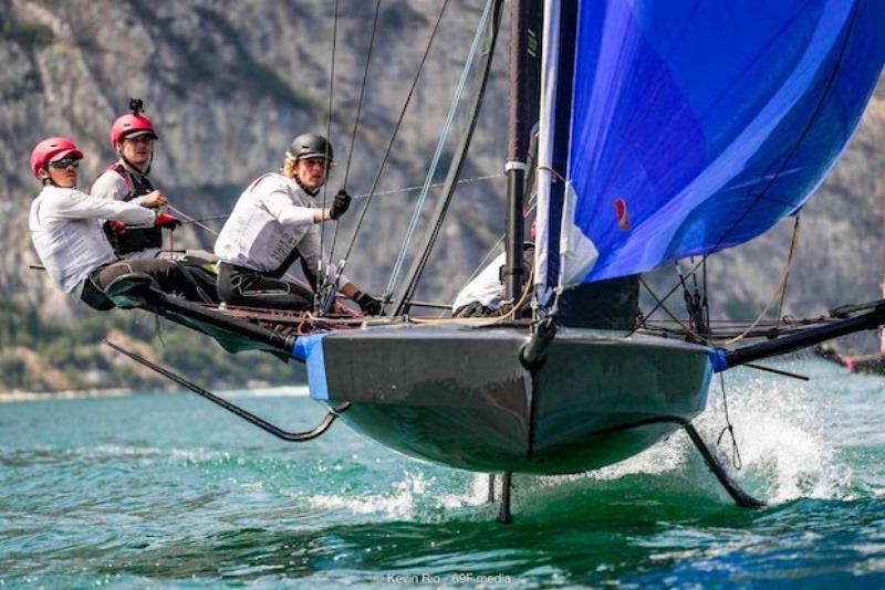 Youth Foiling Gold Cup Torbole photo copyright Kevin Rio taken at Circolo Vela Torbole and featuring the Persico 69F class
