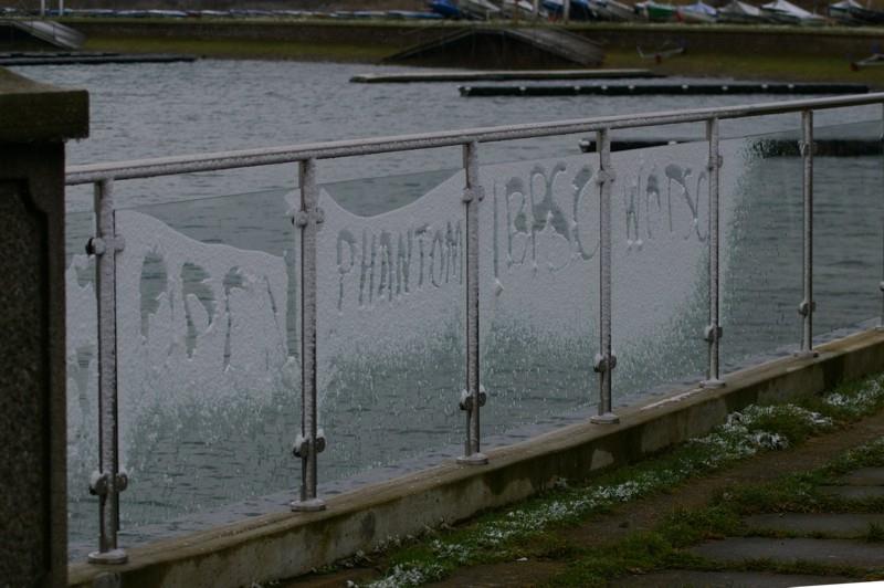 Something different in the way of Event Banners at the Island Barn Phantom Open photo copyright Jim Champ taken at Island Barn Reservoir Sailing Club and featuring the Phantom class