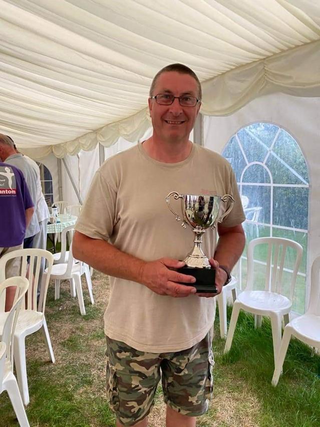 Dean Saxton wins the Classic Boat trophy and Designers Wives trophy during the Phantom Nationals at Stone photo copyright Neil Fulcher taken at Stone Sailing Club and featuring the Phantom class