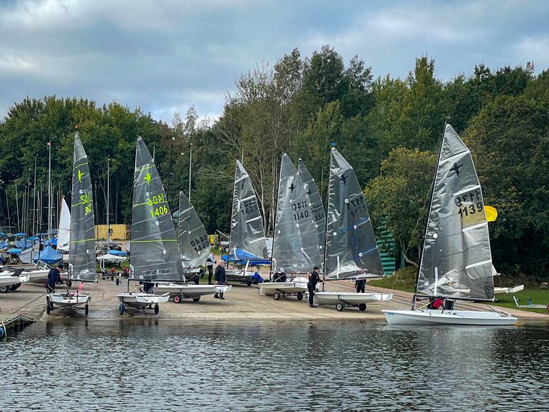 Launching during the Phantom Midlands Traveller Series 2021 finale at Burton  photo copyright Phil Base taken at Burton Sailing Club and featuring the Phantom class