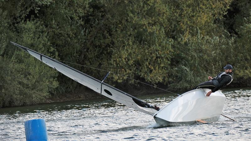 Ian showing off his polished hull during the Broadwater Phantom Open photo copyright Bob West taken at Broadwater Sailing Club and featuring the Phantom class