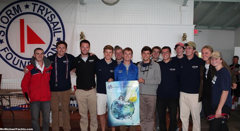 The Georgetown Sailing Team won the PHRF class onboard the Express 37 Lora Ann at the 2013 Intercollegiate Offshore Regatta photo copyright McMichaelYachts.com taken at Larchmont Yacht Club and featuring the PHRF class