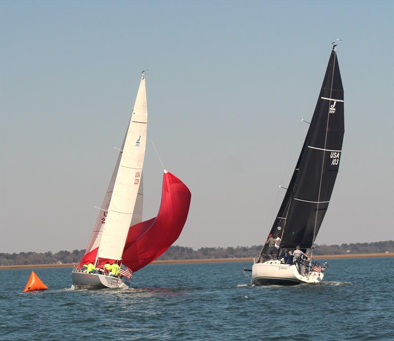 Racecourse action at the Geechee Sailing Club's annual St. Patrick's Regatta photo copyright Carl Ericsson taken at Geechee Sailing Club and featuring the PHRF class