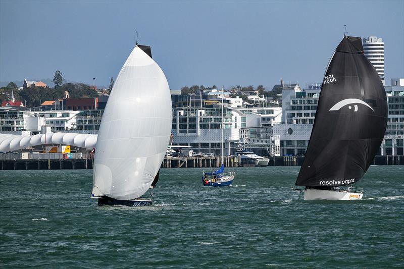Clockwork (right) moves to pass Mr Kite soon after the start of the Three Kings Race - April 16, 2026 photo copyright Richard Gladwell - Sail-World.com/nz taken at Royal New Zealand Yacht Squadron and featuring the PHRF class