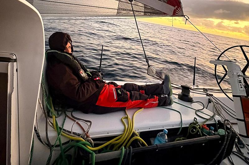 Dawn aboard Clockwork heading across the Tasman Sea - Three Kings Race - April 17, 2026 photo copyright Clockwork crew taken at Royal New Zealand Yacht Squadron and featuring the PHRF class