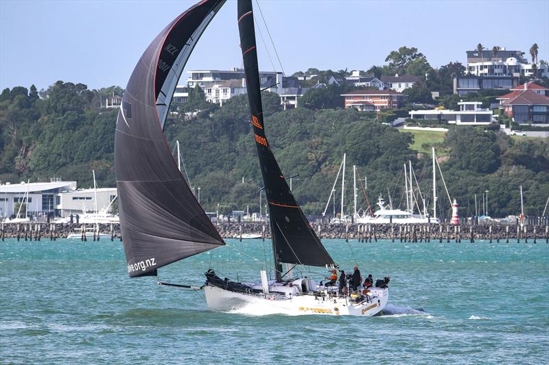Clockwork soon after the start of the Three Kings Yacht Race on April 16, 2026 photo copyright Richard Gladwell - Sail-World.com/nz taken at Royal New Zealand Yacht Squadron and featuring the PHRF class