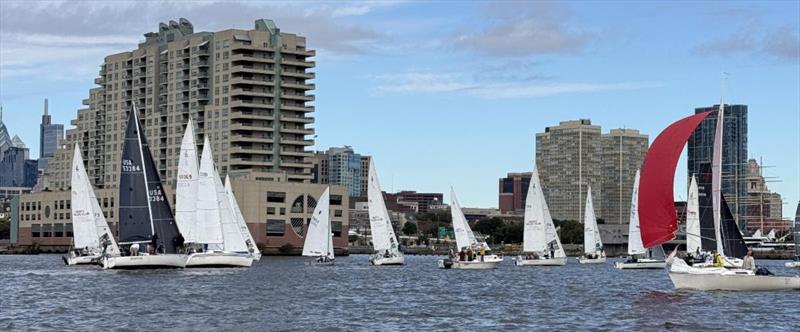 Over 60 boats set sail in the 2026 Philadelphia Cup Regatta with a beautiful center city backdrop - photo © Gloria Esposito