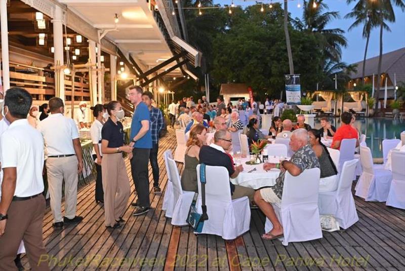 Phuket Raceweek 2022: opening dinner on the terrace at Cape Panwa Holel photo copyright PRW Media taken at Phuket Yacht Club and featuring the  class