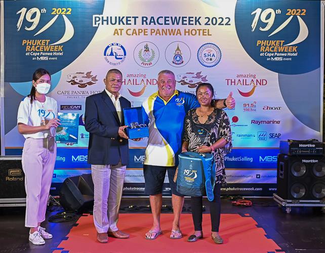 Paul Baker collects on behalf of Pulse Grey: Phuket Raceweek 2022 photo copyright PRW Media taken at Phuket Yacht Club and featuring the  class