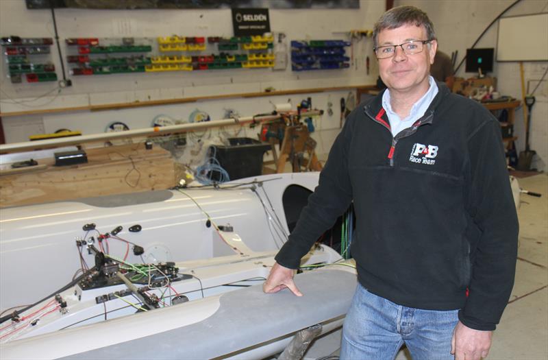 Ian Pinnell with his 505 at the P&B workshop in Northampton photo copyright Mark Jardine taken at  and featuring the  class