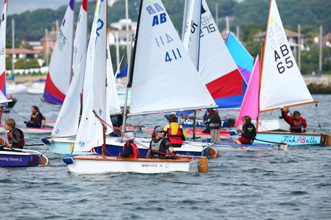 Lots of fun in the AB class at Parkstone Youth Week photo copyright David Harding / www.sailingscenes.co.uk taken at Parkstone Yacht Club and featuring the Poole AB class