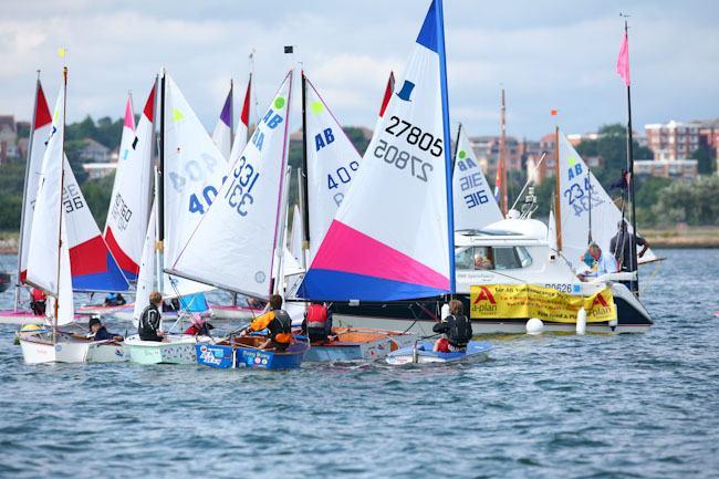 Lots of fun in the AB class at Parkstone Youth Week photo copyright David Harding / www.sailingscenes.co.uk taken at Parkstone Yacht Club and featuring the Poole AB class