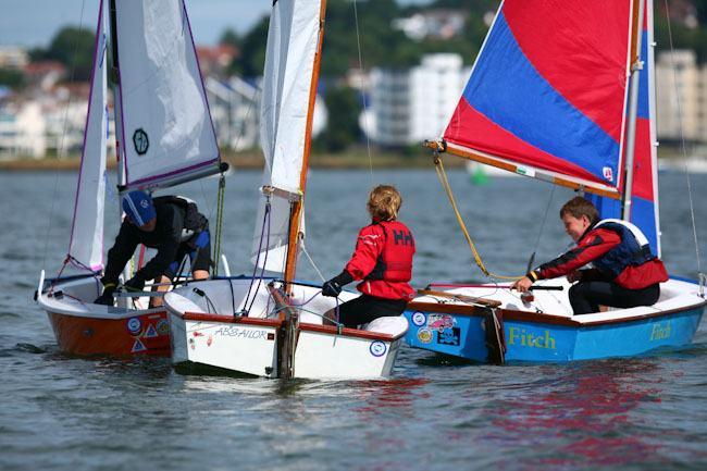 Lots of fun in the AB class at Parkstone Youth Week photo copyright David Harding / www.sailingscenes.co.uk taken at Parkstone Yacht Club and featuring the Poole AB class