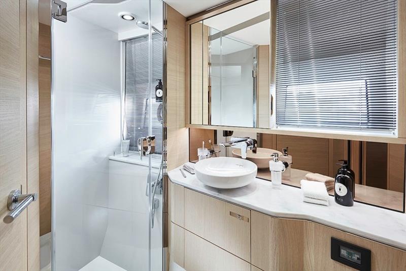 Princess V60 Forward Bathroom - photo © Princess Yachts