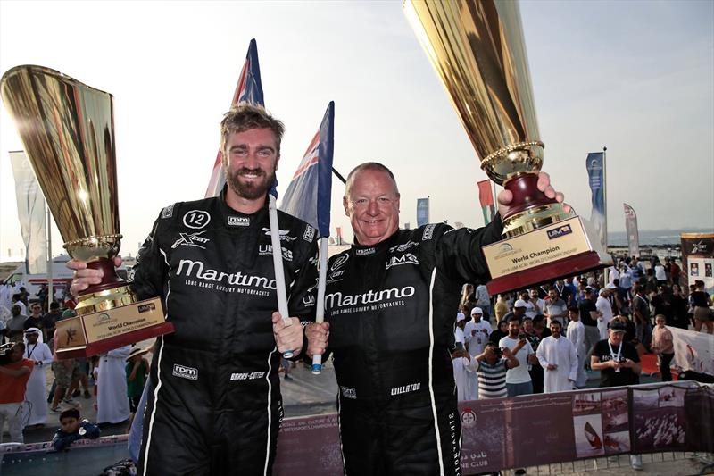 What Christmas present - Tom Barry-Cotter and Ross Willaton - freshly crowned UIM XCAT World Champions photo copyright Raffaello Bastiani taken at Dubai Offshore Sailing Club and featuring the Power boat class