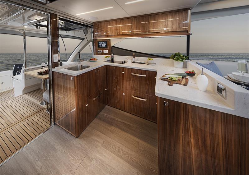 Riviera 50 Sports Motor Yacht Galley photo copyright Riviera Studio taken at  and featuring the Power boat class