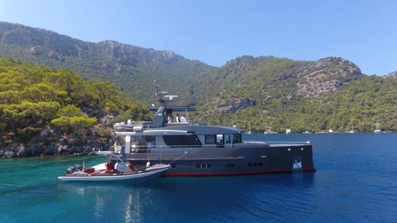Bering 70 and Hysucat photo copyright Bering Yachts taken at  and featuring the Power boat class