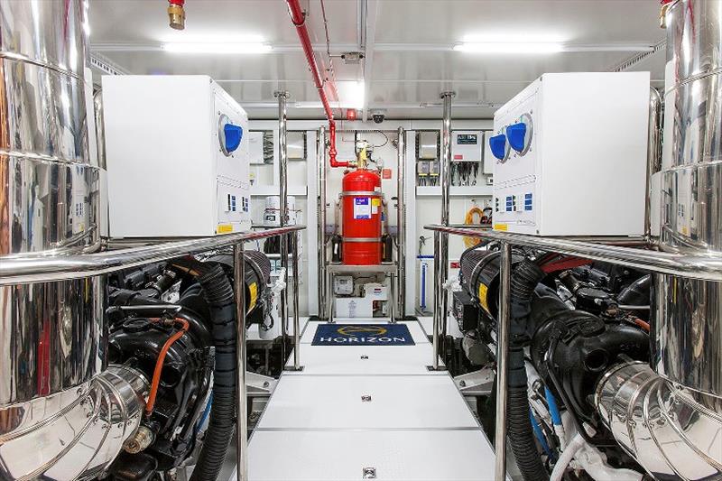 Horizon RP110 Wild Duck - Engine room - photo © Horizon Yachts