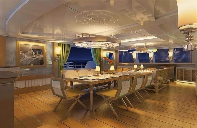 Commodore 57 - Skylounge in the formal banquet hall configuration - photo © Liebowitz & Partners