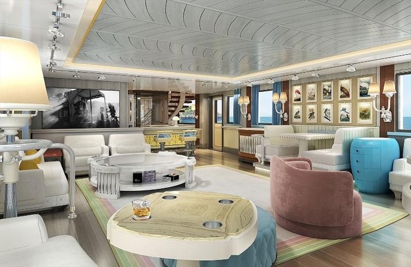Commodore 57 - Main salon lounge, light palette version - photo © Liebowitz & Partners