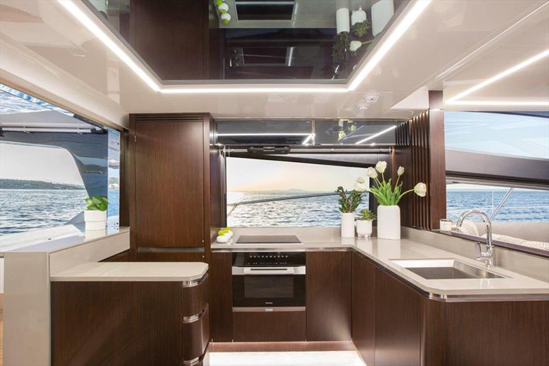 Pearl 62 galley photo copyright Pearl Yachts taken at  and featuring the Power boat class