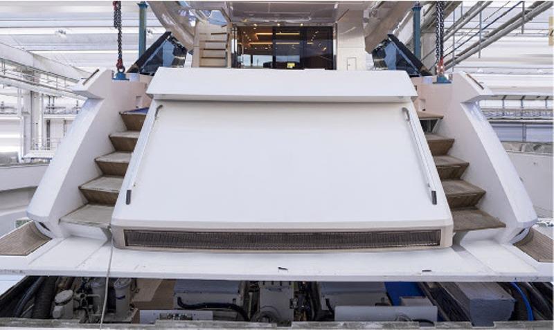 This is a fundamental phase: the overall procedure is accurately planned and performed in just a few minutes… such a fascinating moment to be enjoyed by the owner! - photo © Monte Carlo Yachts