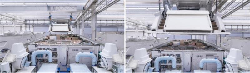 This is a fundamental phase: the overall procedure is accurately planned and performed in just a few minutes… such a fascinating moment to be enjoyed by the owner! - photo © Monte Carlo Yachts