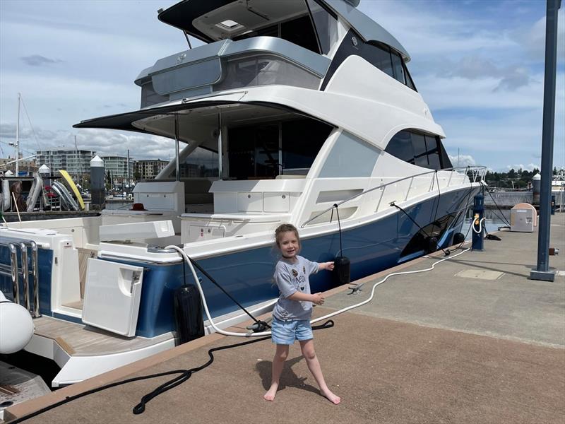 The Eversons' adventure aboard Migration is proudly enjoyed by the whole family photo copyright Riviera Australia taken at  and featuring the Power boat class