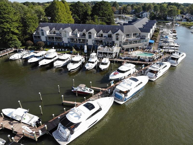 The Rendezvous created a full house of Riviera motor yachts on the waterfront at St Michaels. - photo © Riviera Australia