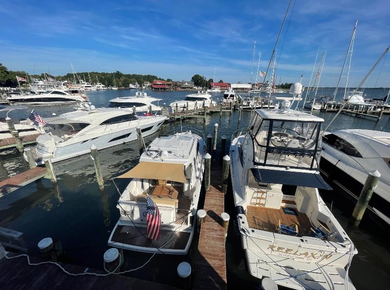 The Rendezvous created a full house of Riviera motor yachts on the waterfront at St Michaels. - photo © Riviera Australia
