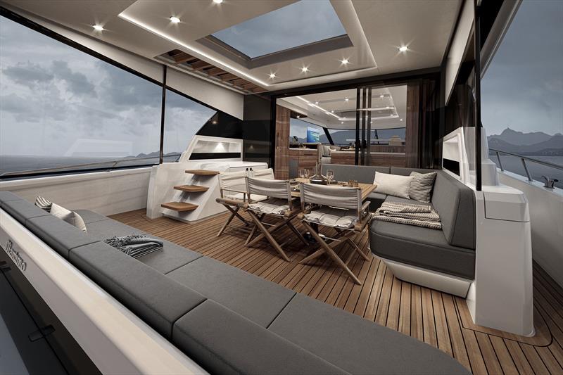 Upper Cockpit - New Maritimo S75 Sedan Motor Yacht - photo © Maritmo