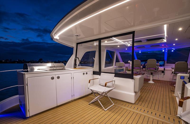Sky lounge of the Aquila 70 offers the complete al fresco experience photo copyright Onne van der Wal taken at  and featuring the Power boat class