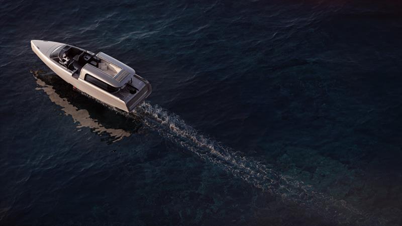 The wake of P-8 Voyager is only 5 cm high, thanks to the efficiency of Candela's hydrofoils. - photo © Candela