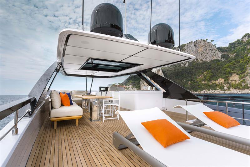 Ferretti Yachts 860 upper deck photo copyright Ferretti Yachts taken at  and featuring the Power boat class