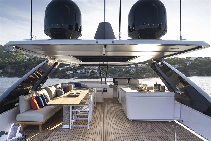 Ferretti Yachts 860 upper deck photo copyright Ferretti Yachts taken at  and featuring the Power boat class