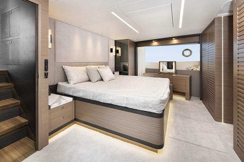 Horizon FD75 Open master stateroom - photo © Horizon Yachts