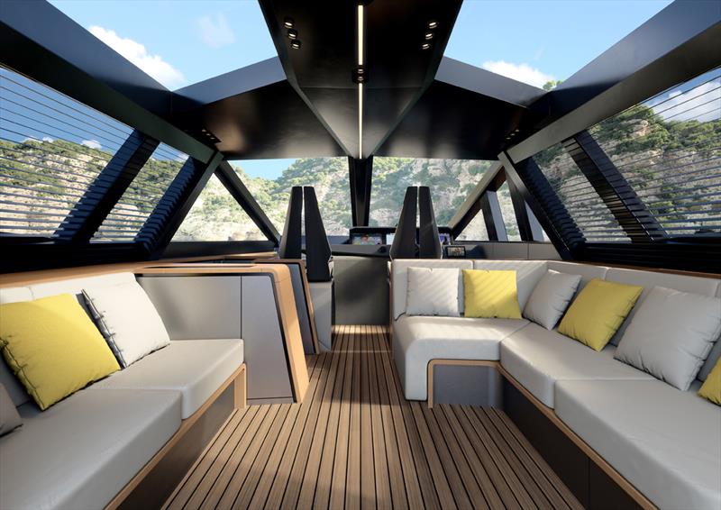 wallywhy100 lounge - photo © Wally Yachts