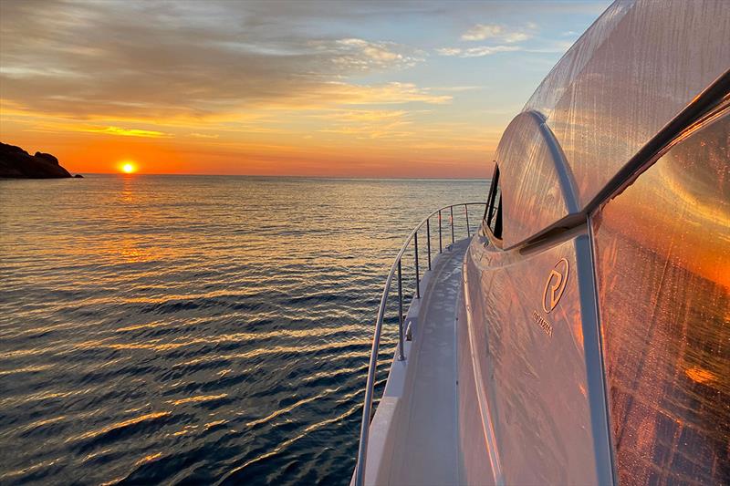 Catching the first rays of the day in Refuge Cove, VIC photo copyright Riviera Australia taken at  and featuring the Power boat class