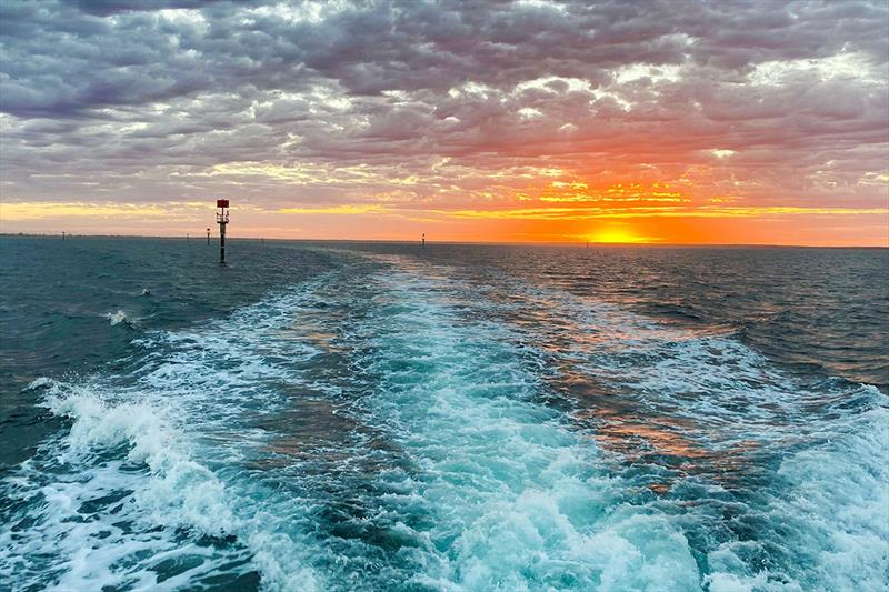 Wide awake enjoying the wake photo copyright Riviera Australia taken at  and featuring the Power boat class