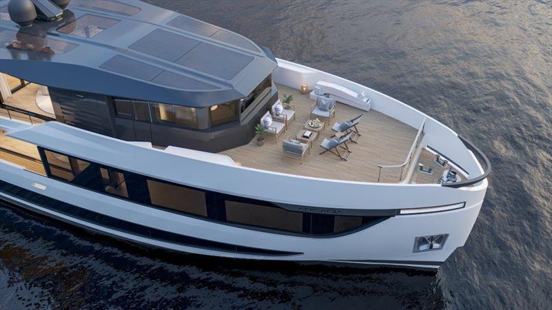 Arcadia A96 - Upper bow - photo © Arcadia Yachts