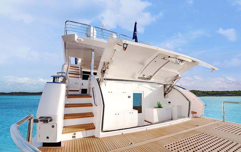 Horizon FD90 Skyline - Beach Garage - photo © Horizon Yachts