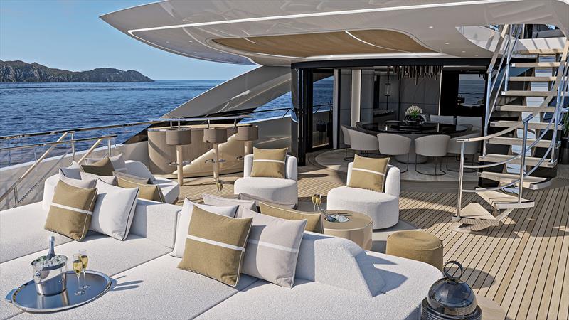 ISA Gran Turismo 50m - Aft deck - photo © ISA Yachts
