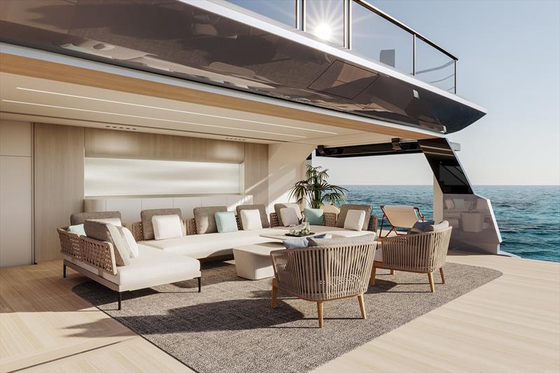 B120 - Beach club - photo © Bering Yachts