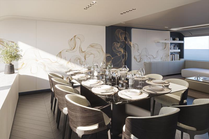 Bering B120 - Lounge dining - photo © Bering Yachts