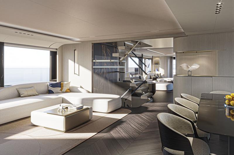 Bering B120 - Lounge dining - photo © Bering Yachts