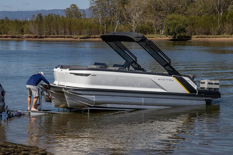 Manitou Explore 22 MAX - wide load can mean you have to transport by trailer at off-peak times in certain States photo copyright John Curnow taken at  and featuring the Power boat class