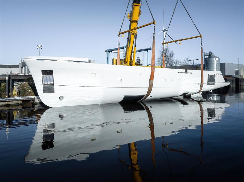 Hull arrives at Moonen Yachts yard - Moonen 122 Martinique, YN205 - photo © Tom van Oossanen