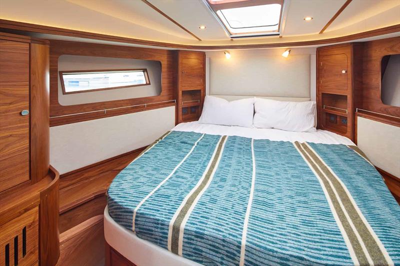 The master suite has hull windows and over-berth skylights - Rustler 41 photo copyright Rustler Yachts taken at  and featuring the Power boat class