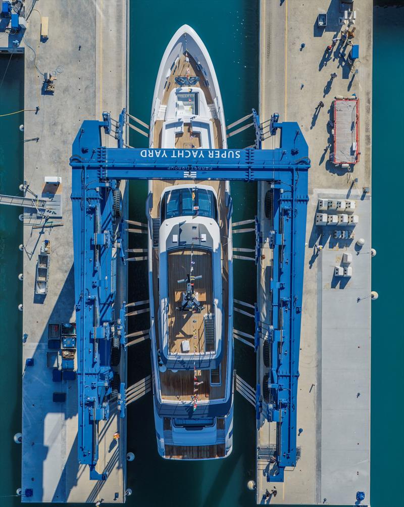 Custom Line Saetta 128' photo copyright Custom Line taken at  and featuring the Power boat class