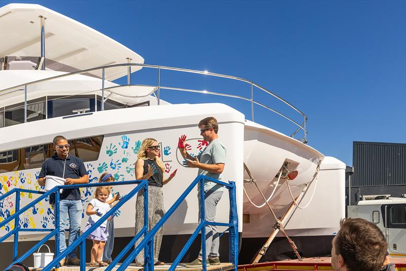 3000th Leopard - last spaces on the bow saved for the family - photo © Leopard Catamarans
